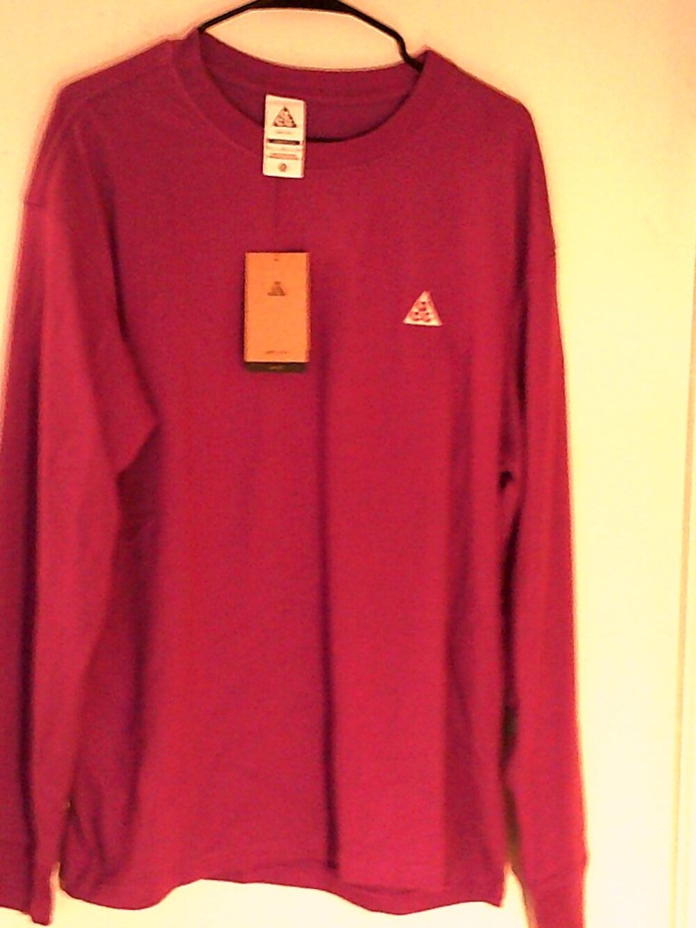 NEW NIKE Dri-FIT ACG "LOGO LS Tee" MEN'S BOLD BERRY T-SHIRT MEDIUM FQ3738-506